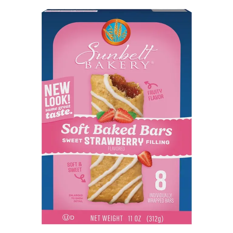 Strawberry Flavored Sweet Fruit Filling Soft Baked Bars