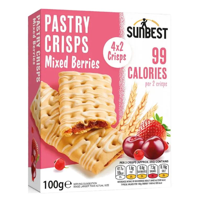 Sunbest 4 Pack Pastry Crisps Mixed Berry