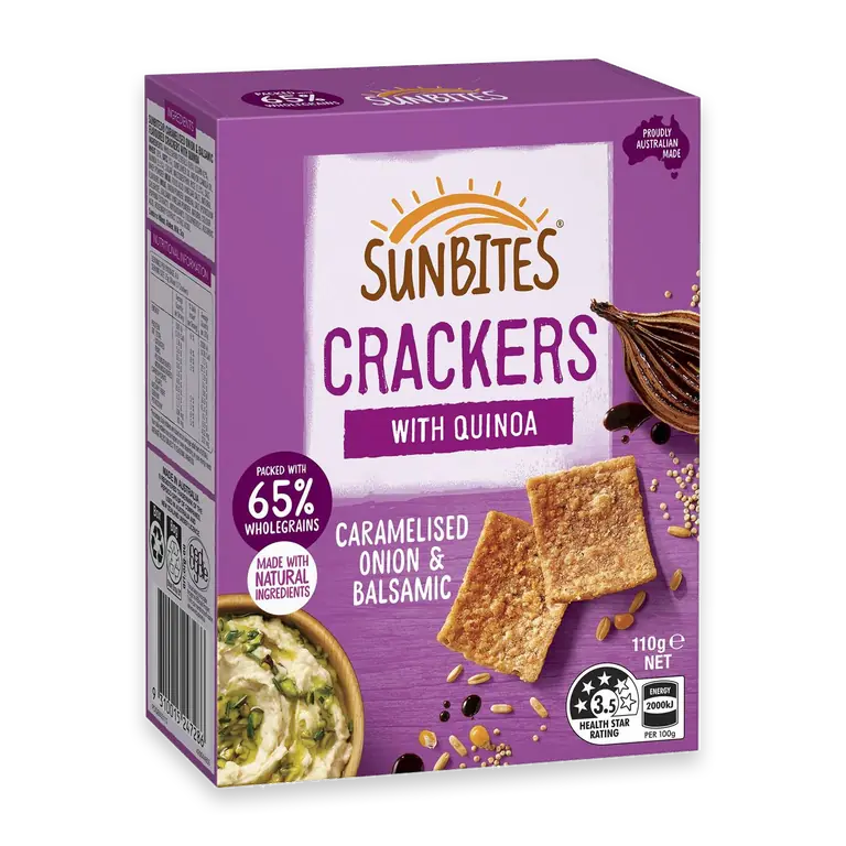 Caramelised Onion & Balsamic Quinoa Crackers Share Pack