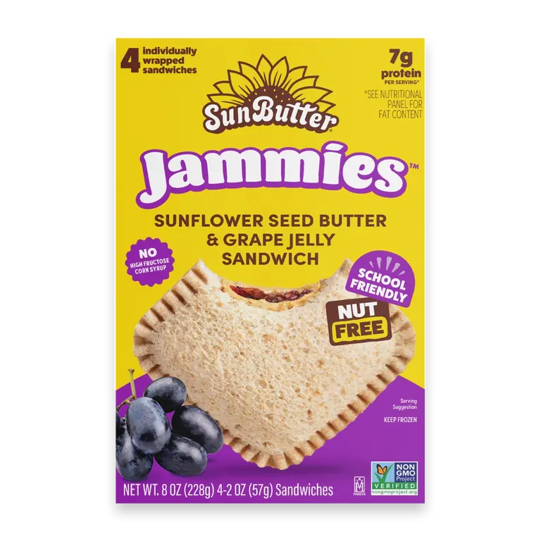 Jammies Sunflower Butter & Grape Jelly Sandwiches