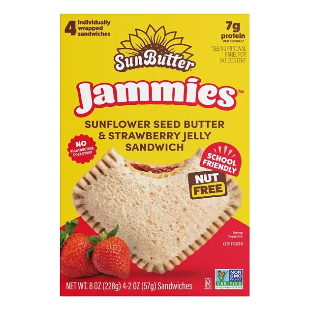 Jammies Sunflower Seed Butter & Strawberry Jelly Sandwich