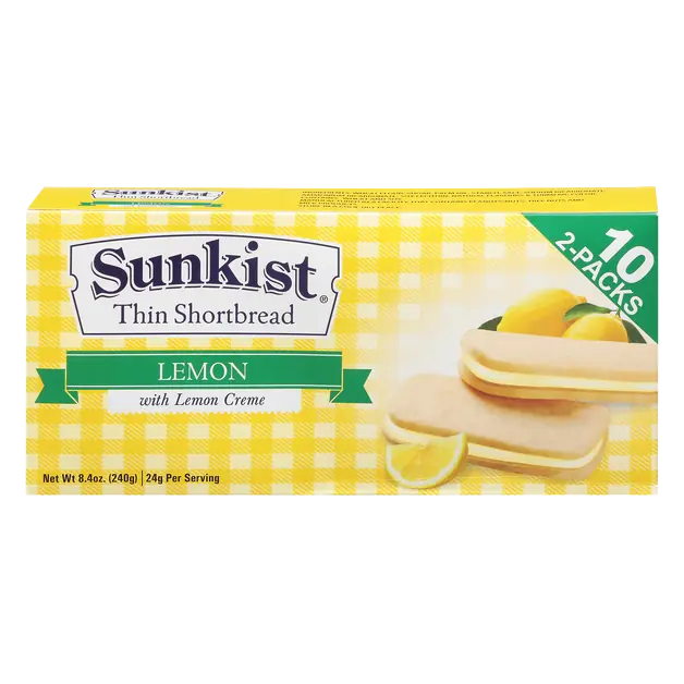 Lemon Thin Shortbread Cookies - 10 ct
