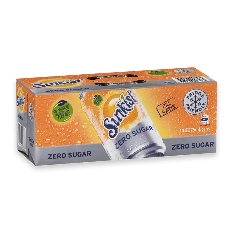 Zero Sugar Orange Soft Drink Cans