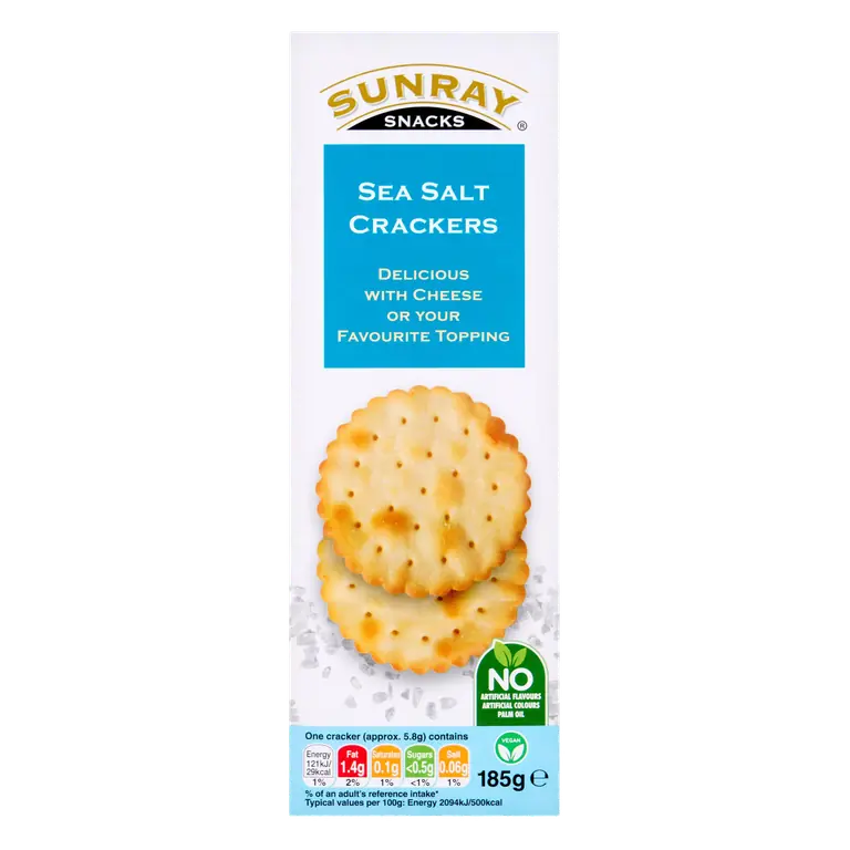 Sunray Snacks Sea Salt Crackers 185g
