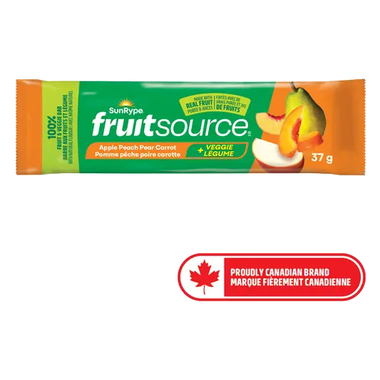 Fruitsource 100% Fruit and Veggie Bar Apple Peach Pear Carrot 37 g
