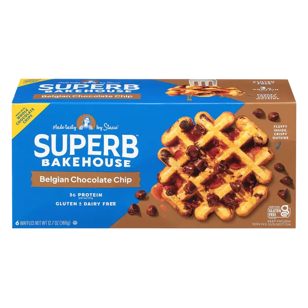 Gluten & Dairy Free Belgian Chocolate Chip Waffles - 6 ct