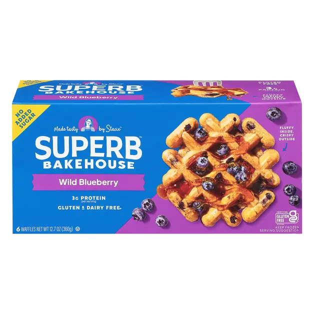 Gluten & Dairy Free Wild Blueberry Waffles - 6 ct