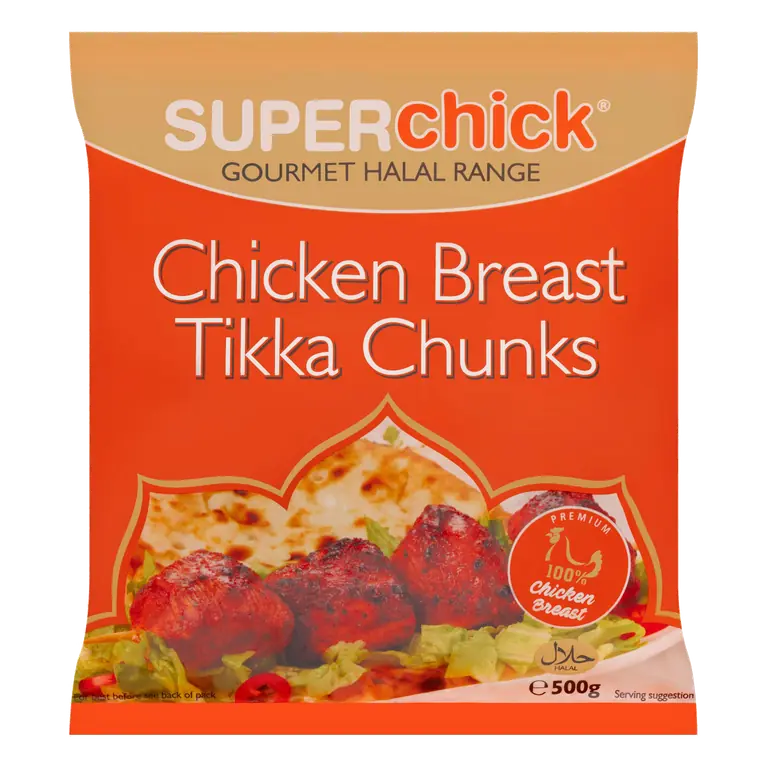 Superchick Chicken Breast Tikka Chunks 500g