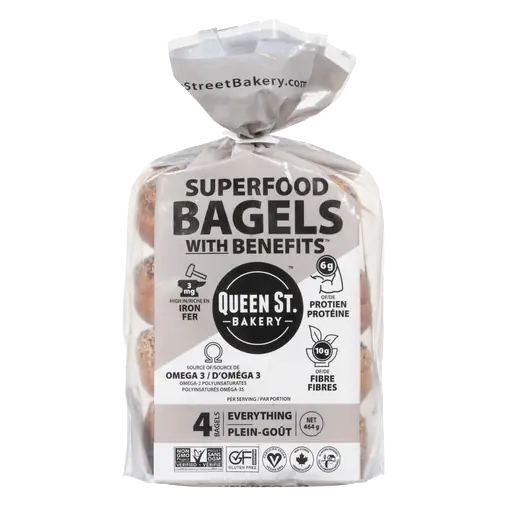 Queen St. Bakery Superfood Frozen Bagels Everything 4 x 116 g