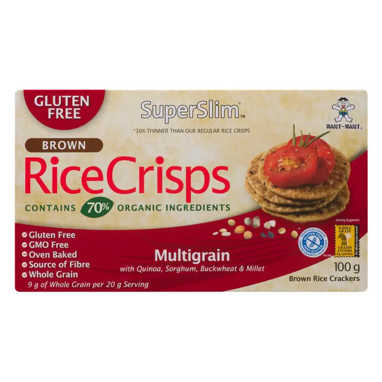 Super Slim Gluten-Free Brown Rice Crisps Multigrain 100 g