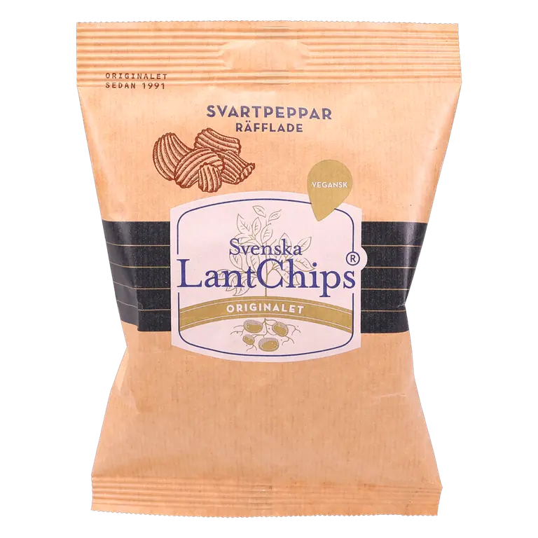 Räfflade Chips Svartpeppar Mini