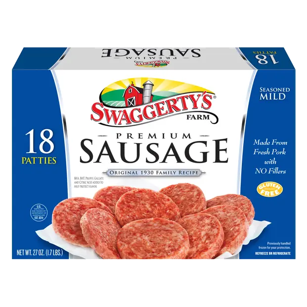 Premium Mild Pork Breakfast Sausage Patties - 18 ct