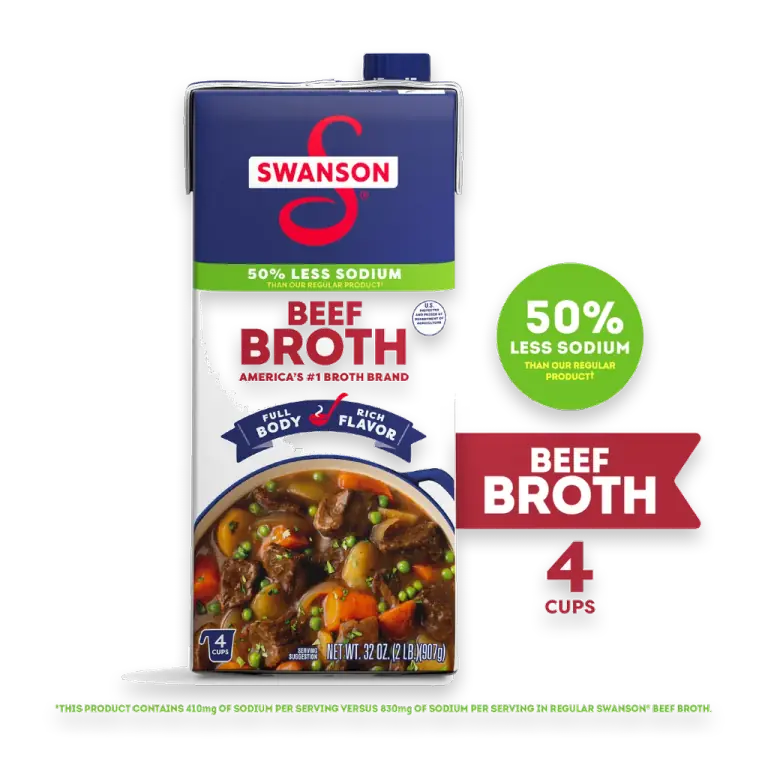 100% Natural Lower Sodium Beef Broth Carton