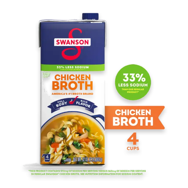 33% Less Sodium Chicken Broth, 32 oz Carton