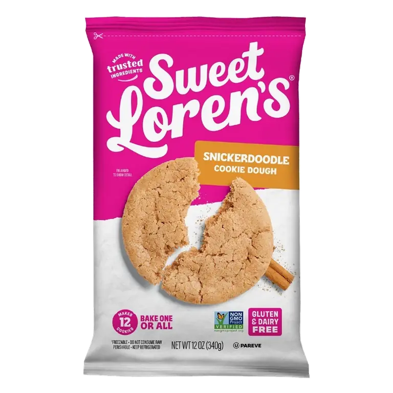 Sweet Loren's Snickerdoodle Cookie Dough, Gluten Free & Vegan, 12oz/12ct