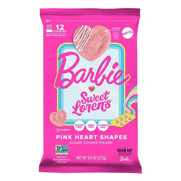 Barbie Pink Heart Shapes Sugar Cookie Dough