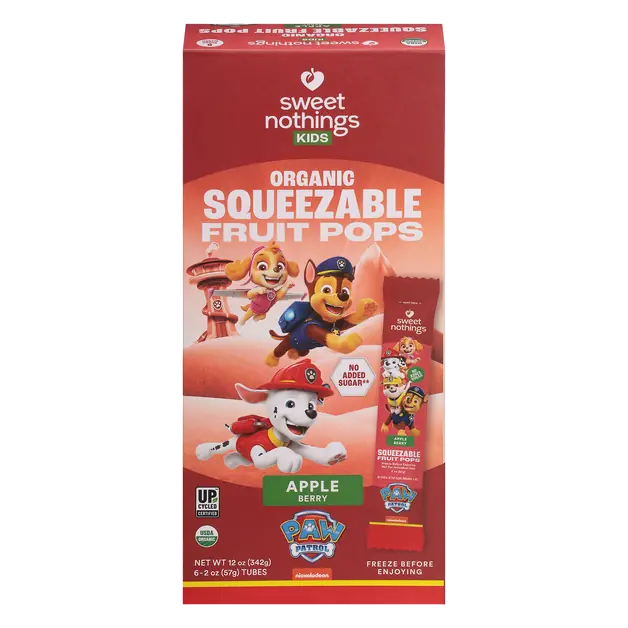 Kids Organic Apple Berry Squeezable Fruit Pops - 6 ct