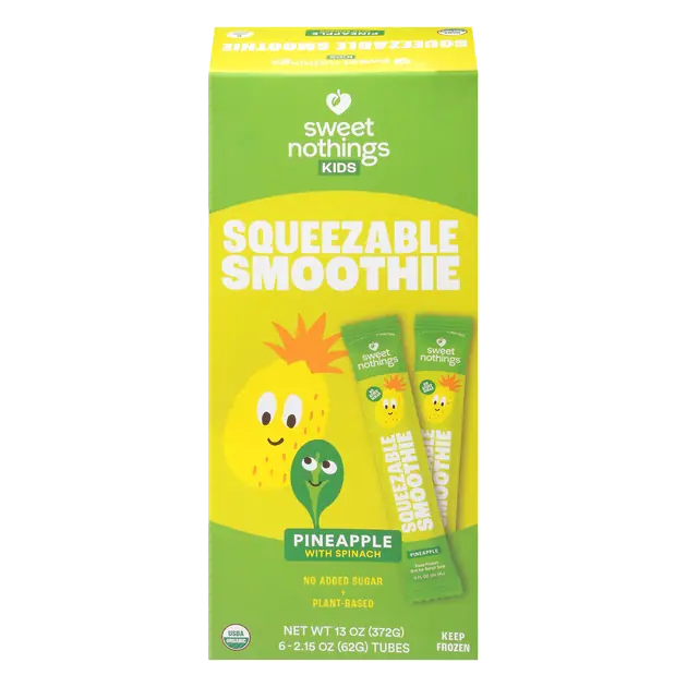 Sweet Nothings Kids Squeezable Smoothie, Pineapple With Spinach 6-2.15 oz Tubes