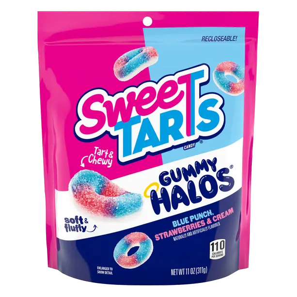 Blue Punch Strawberries & Cream Gummy Halos Candy