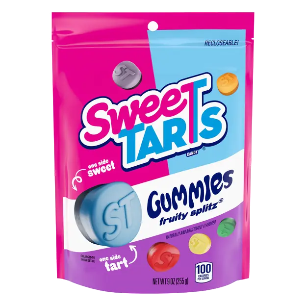 Fruity Splitz Cherry, Orange, Lemon, Apple, Blue Punch, Grape Gummies Candy