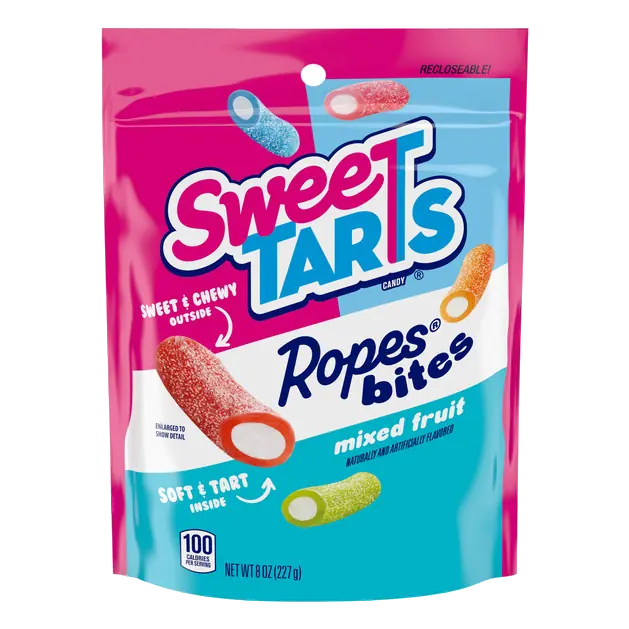 Ropes Bites Candy, Strawberry; Blue Punch; Cherry; Apple; Orange