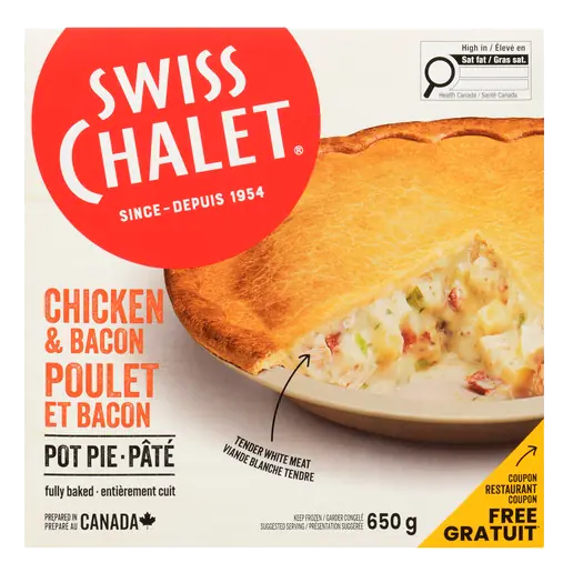 Frozen Pot Pie Chicken And Bacon 650 g