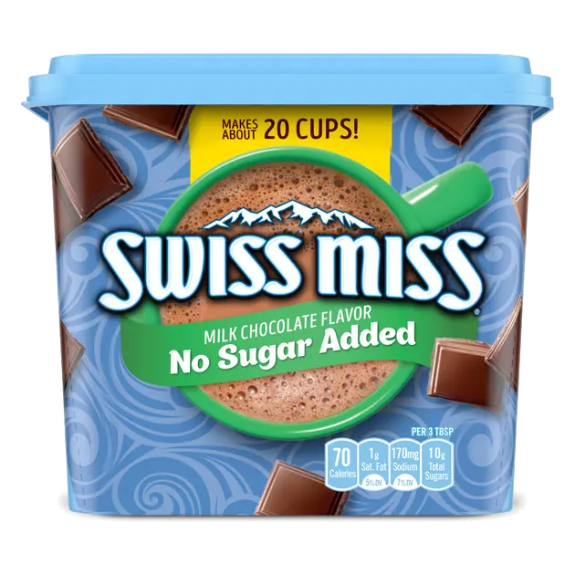 Milk Chocolate Flavor No Sugar Added Hot Cocoa Mix Canister