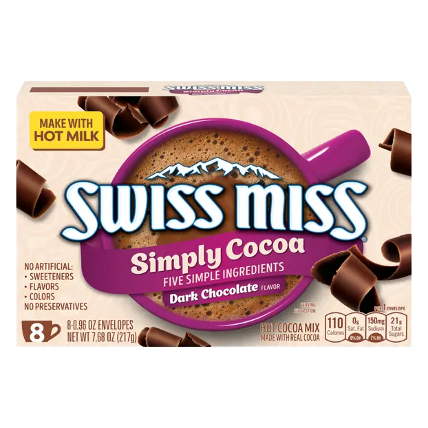 Simply Dark Chocolate Flavor Hot Cocoa Mix - 8 ct
