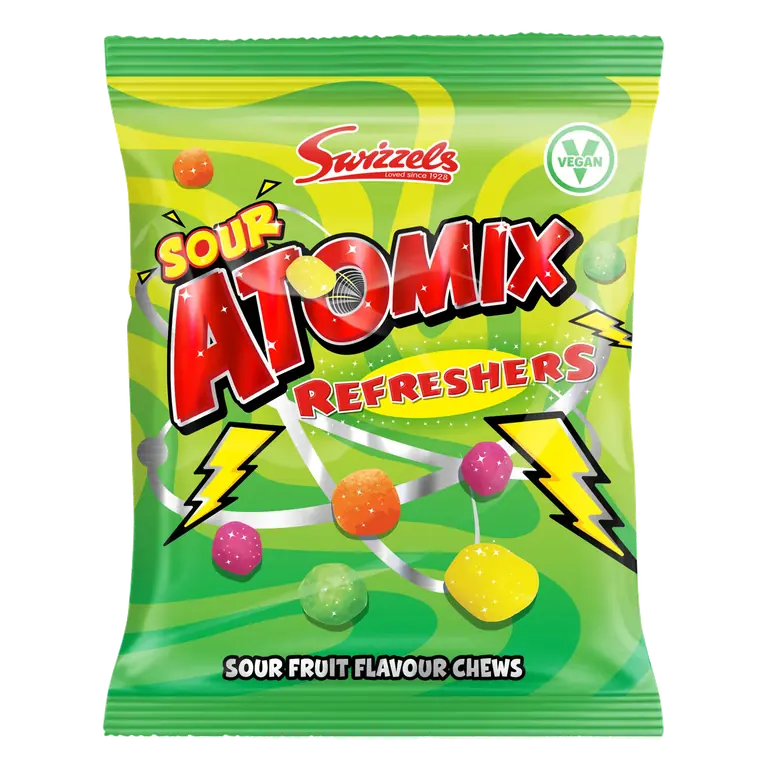 Swizzels Atomix Refreshers Sour Fruit Flavour Chews 110g