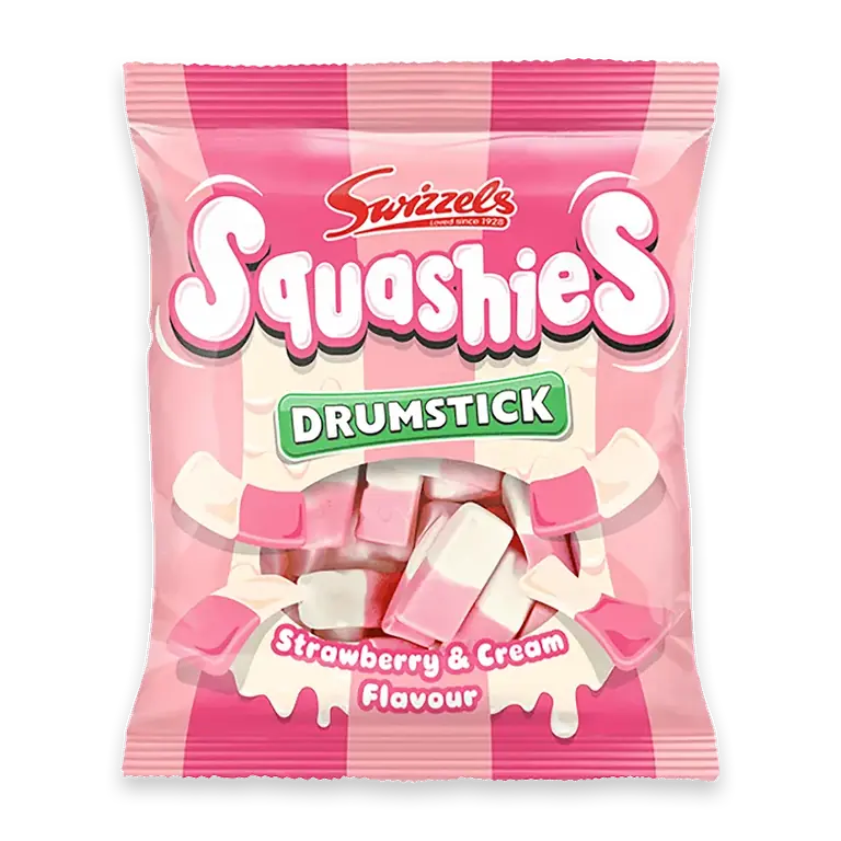 Godispåse Squashies Drumstick Jordgubb 140g