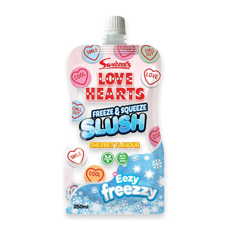 Love Hearts Sherbet Flavour Slush Pouch