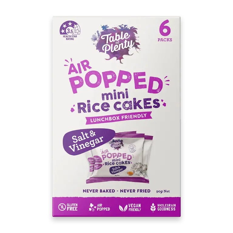Air Popped Mini Rice Cakes Salt & Vinegar Snack