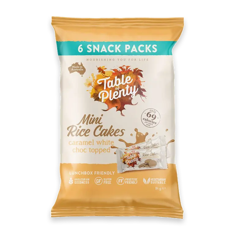 Mini Rice Cakes Snack Packs Caramel White Choc