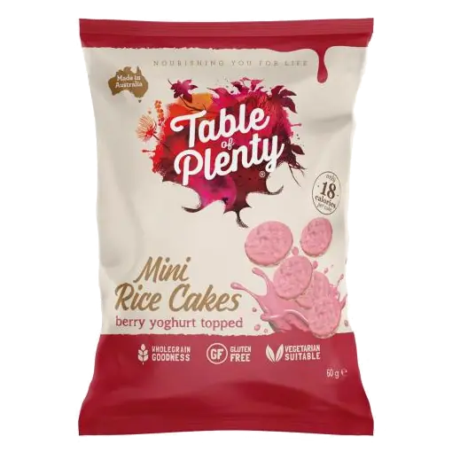 Share Topped Mini Rice Cakes Yoghurt Mixed Berry