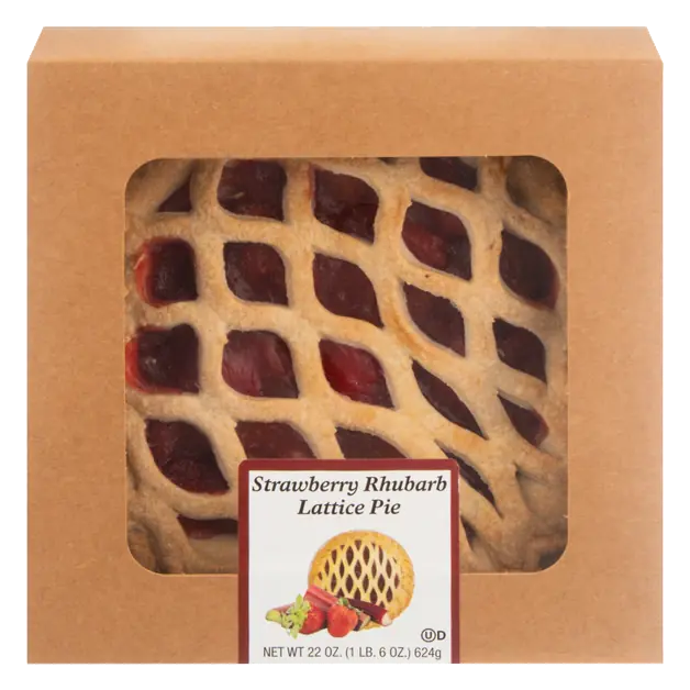 Strawberry Rhubarb Lattice Pie 8 Inch