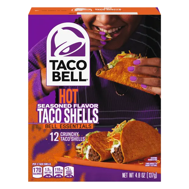 Hot Seasoned Crunchy Hard Taco Shells - 12 ct