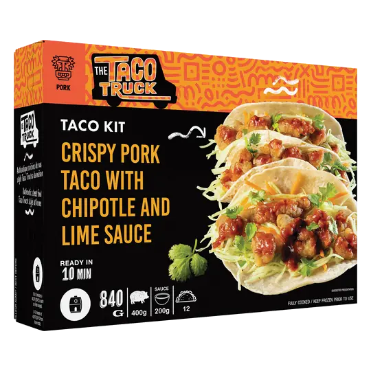 Taco Truck Frozen Taco Kit Crispy Pork With Chipotle Lime Sauce 840 g