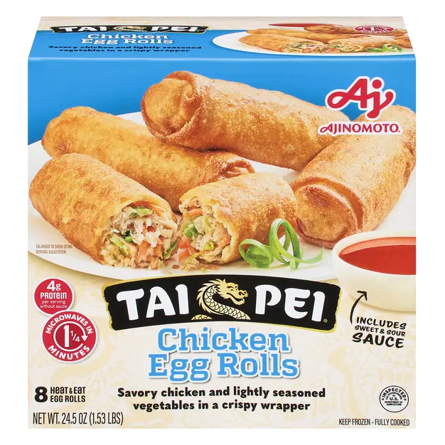 Chicken Egg Rolls with Sweet & Sour Sauce - 8 ct Frozen