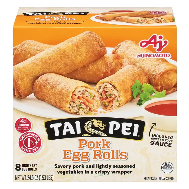 Pork Egg Rolls with Sweet & Sour Sauce - 8 ct Frozen