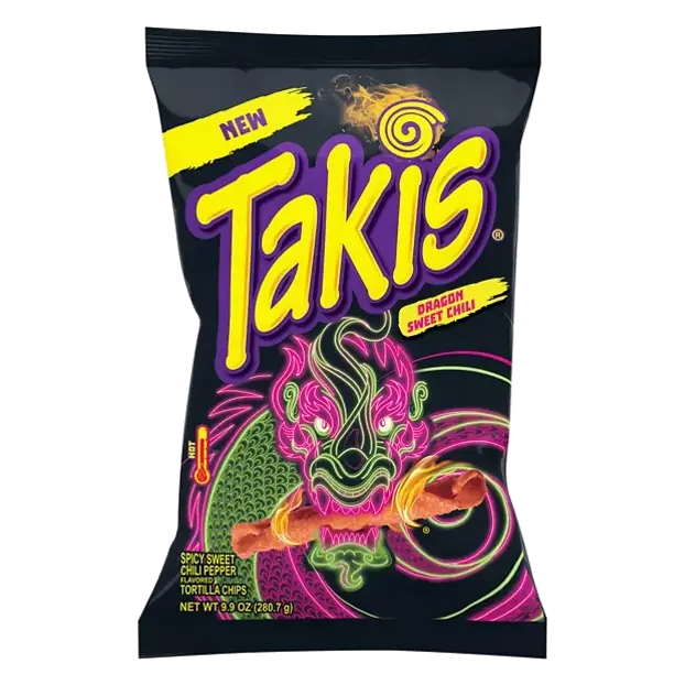 Dragon Sweet Chili Pepper Flavored Tortilla Chips, Spicy Sweet Chili Pepper