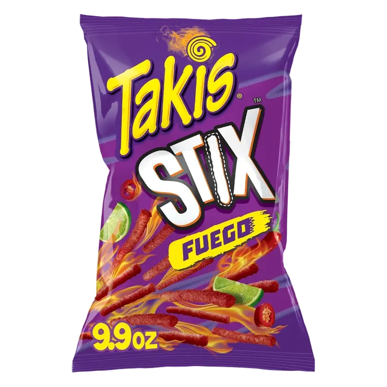 Fuego Hot Chili Pepper & Lime Corn Snack Sticks