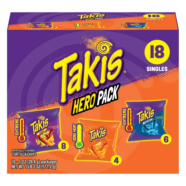 Hero Variety Pack Mixed Rolled Tortilla Chips - 18 ct