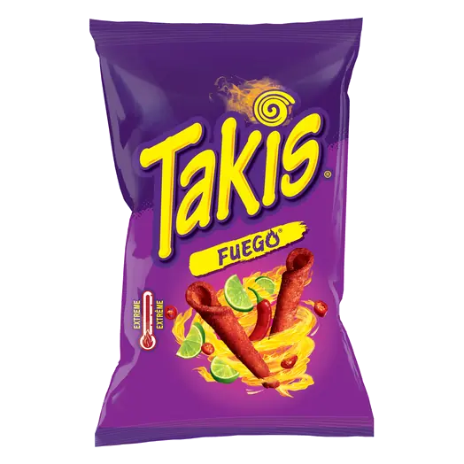 Rolled Tortilla Chips Fuego Spicy Chili Pepper and Lime 260 g