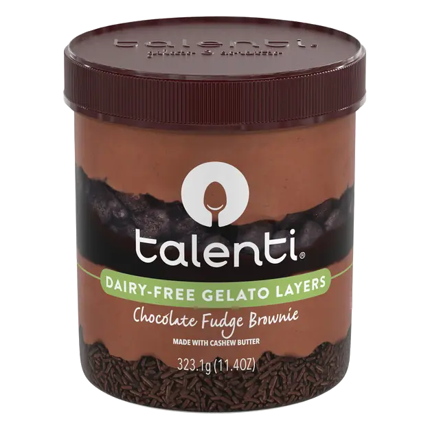 Dairy Free Chocolate Fudge Brownie Gelato Layers