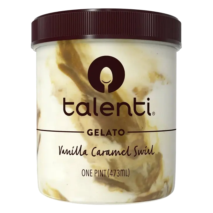 Talenti Vanilla Caramel Swirl Gelato Ice Cream, 16oz: Gluten-Free, 15% Milk Fat