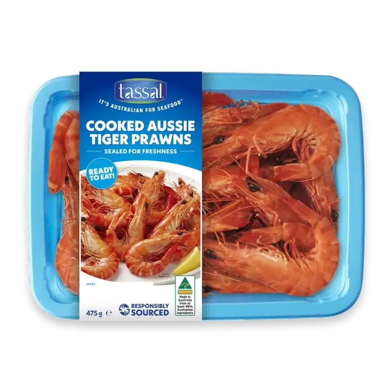 Cooked Aussie Tiger Prawns