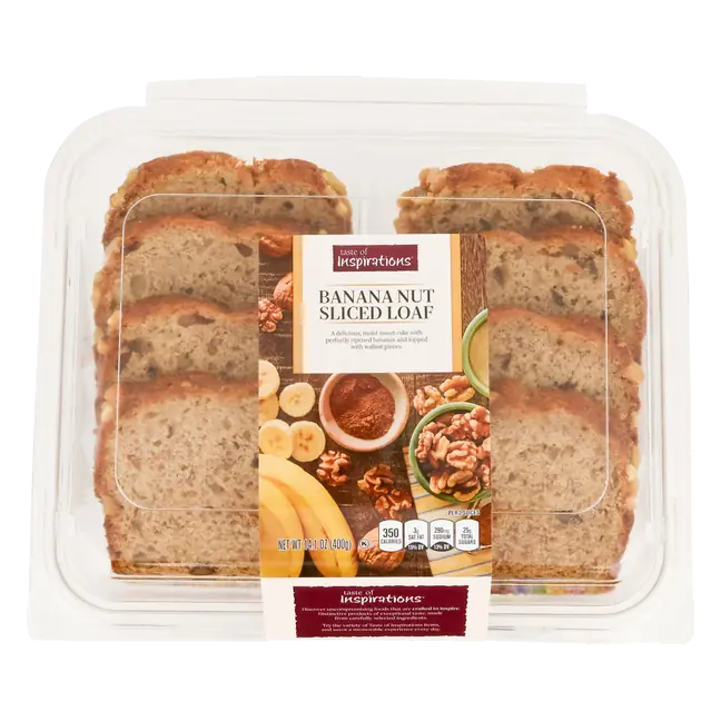 Bakery Banana Nut Loaf Cake Slices