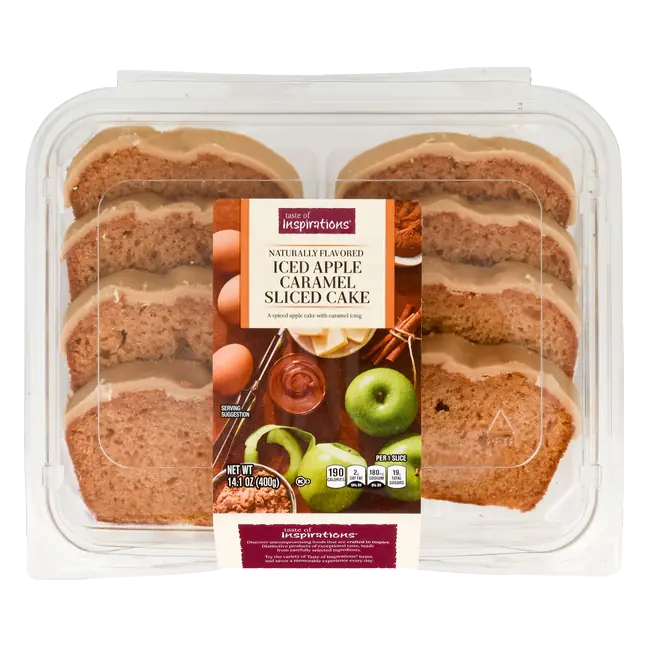 Bakery Iced Apple Caramel Loaf Cake Slices
