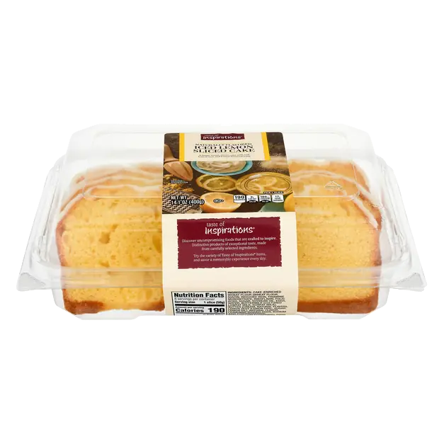 Bakery Iced Lemon Loaf Cake Slices