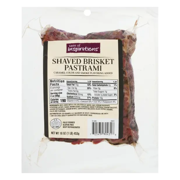 Brisket Pastrami Shaved Fully Cooked